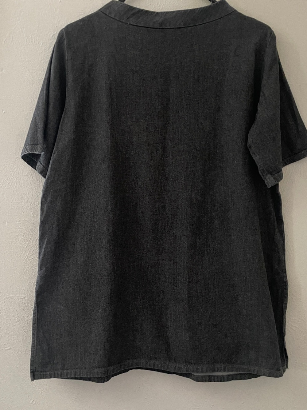 Eileen Fisher Charcoal Gray Organic Cotton Long Tunic Top Pockets XS TP - Picture 9 of 9